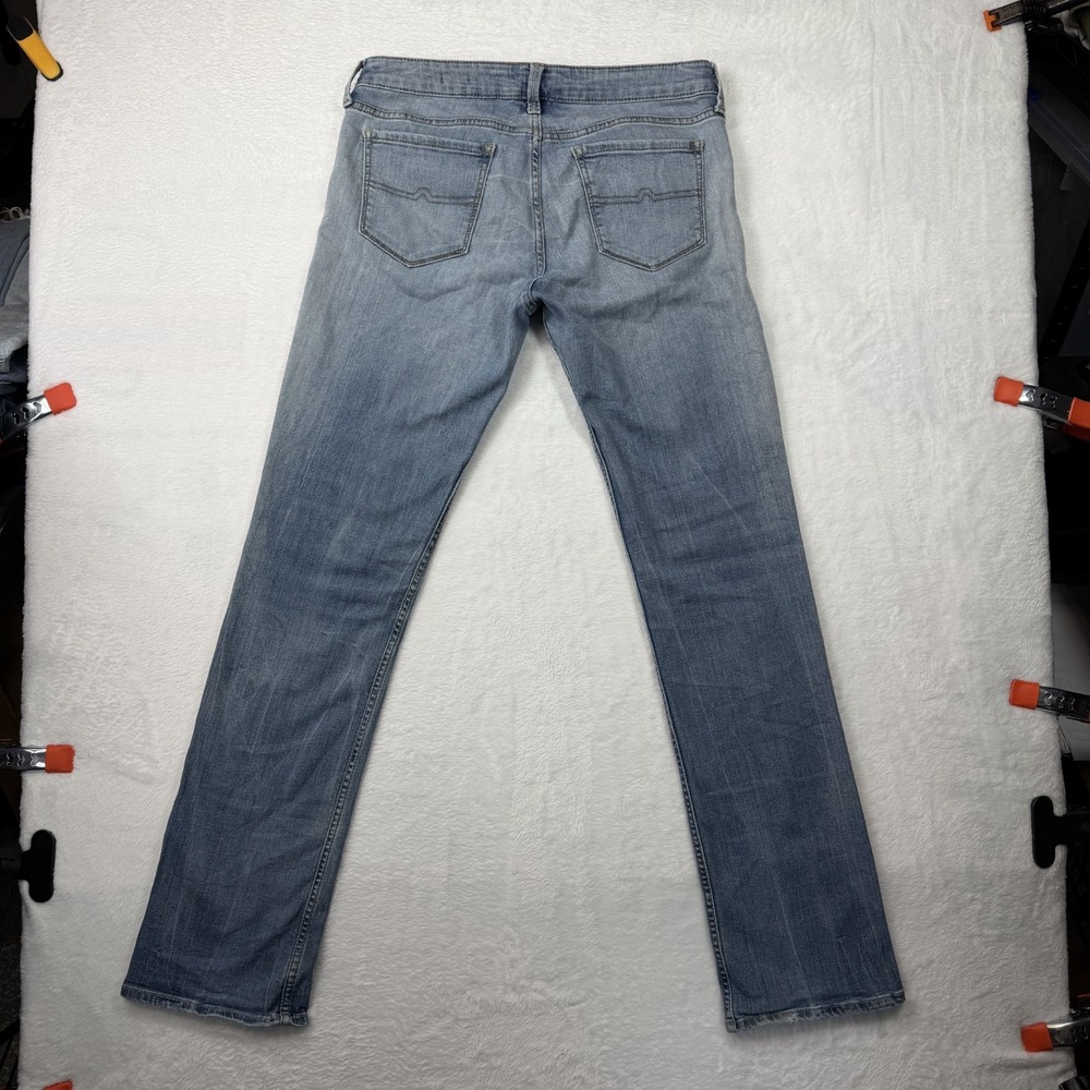 AriZona Jeans Women's Blue Denim Stretch Low-Rise Classic Straight Zip Fly - 9 - Picture 2 of 8